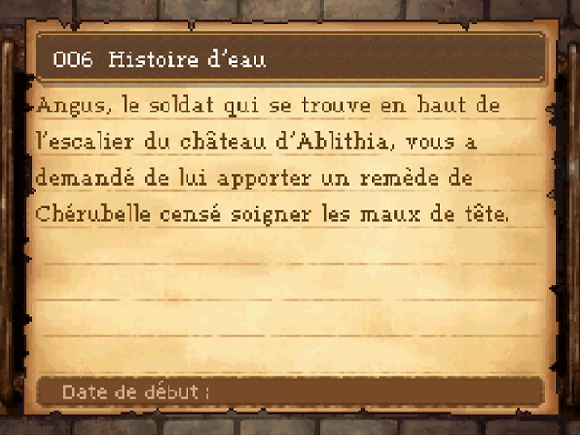 Quête : Histoire d'eau